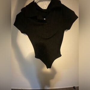 Black Button up body Suite